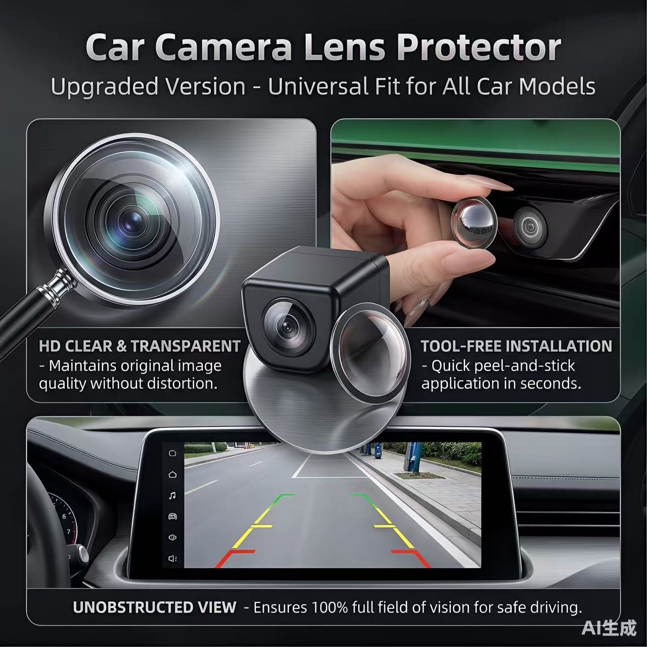 Camera Lens Protector - Subaru arabaları için uygun, 360 derecelik